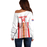 Custom Croatia Football 2026 Off Shoulder Sweater Hrvatska Checkerboard Trophy Style