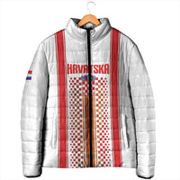 Custom Croatia Football 2026 Padded Jacket Hrvatska Checkerboard Trophy Style