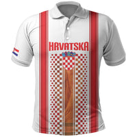 Custom Croatia Football 2026 Polo Shirt Hrvatska Checkerboard Trophy Style