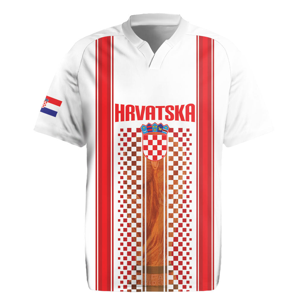 Custom Croatia Football 2026 Rugby Jersey Hrvatska Checkerboard Trophy Style