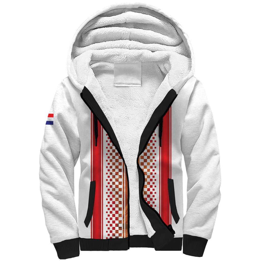 Custom Croatia Football 2026 Sherpa Hoodie Hrvatska Checkerboard Trophy Style