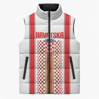 Custom Croatia Football 2026 Sleeveless Puffer Jacket Hrvatska Checkerboard Trophy Style