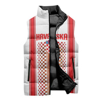 Custom Croatia Football 2026 Sleeveless Puffer Jacket Hrvatska Checkerboard Trophy Style