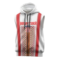 Custom Croatia Football 2026 Sleeveless Zip Hoodie Hrvatska Checkerboard Trophy Style