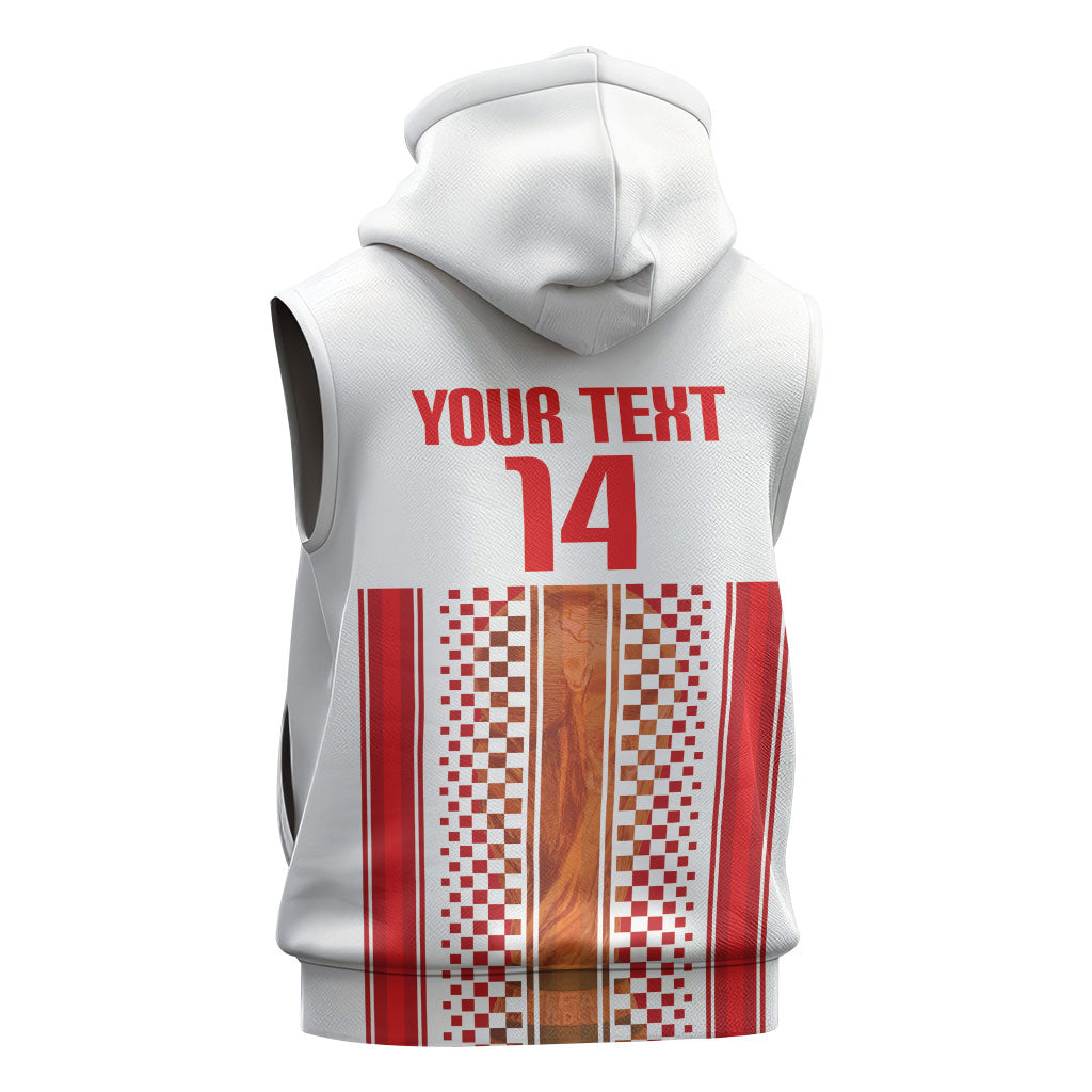 Custom Croatia Football 2026 Sleeveless Zip Hoodie Hrvatska Checkerboard Trophy Style