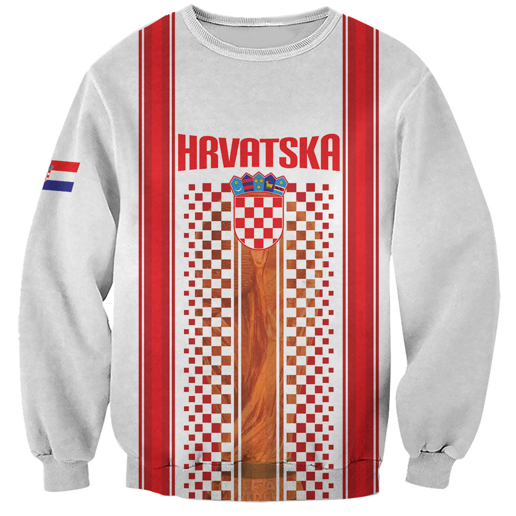 Custom Croatia Football 2026 Sweatshirt Hrvatska Checkerboard Trophy Style