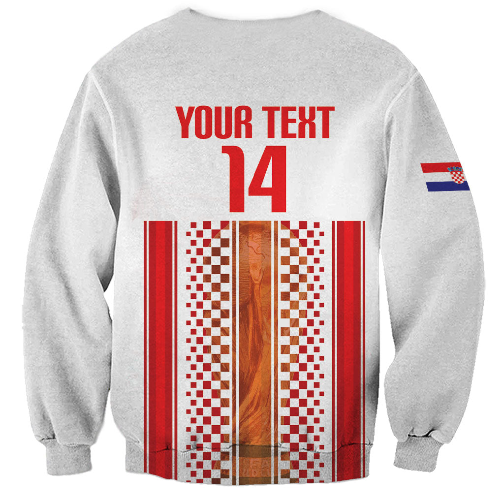 Custom Croatia Football 2026 Sweatshirt Hrvatska Checkerboard Trophy Style