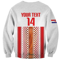 Custom Croatia Football 2026 Sweatshirt Hrvatska Checkerboard Trophy Style