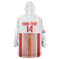 Custom Croatia Football 2026 Wearable Blanket Hoodie Hrvatska Checkerboard Trophy Style
