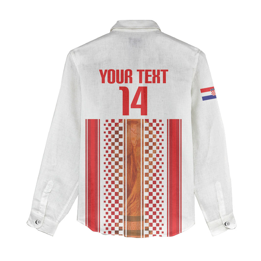 Custom Croatia Football 2026 Women Casual Shirt Hrvatska Checkerboard Trophy Style