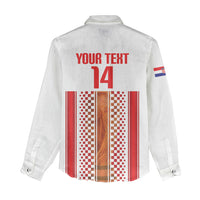 Custom Croatia Football 2026 Women Casual Shirt Hrvatska Checkerboard Trophy Style