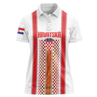 Custom Croatia Football 2026 Women Polo Shirt Hrvatska Checkerboard Trophy Style