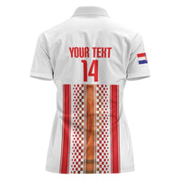 Custom Croatia Football 2026 Women Polo Shirt Hrvatska Checkerboard Trophy Style