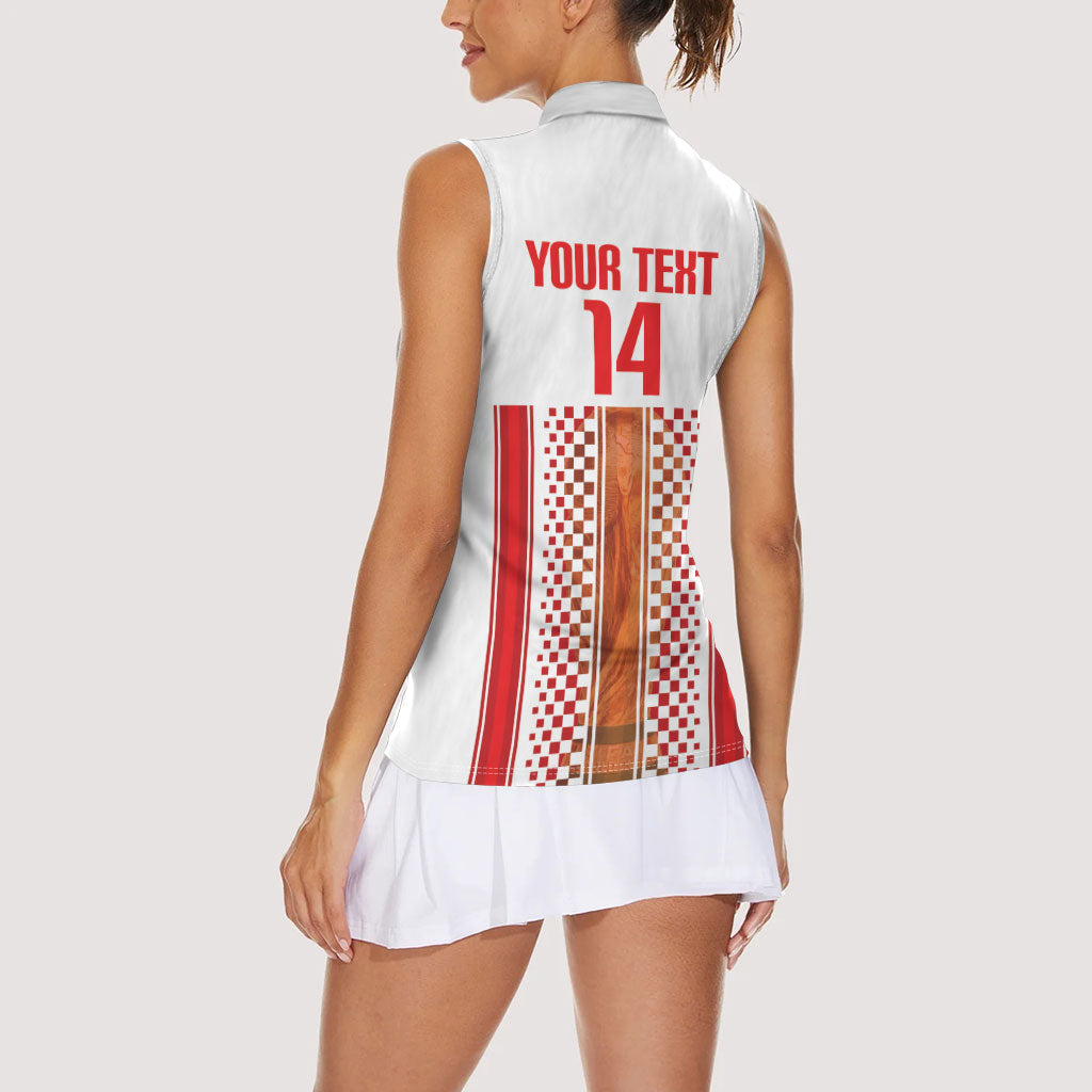 Custom Croatia Football 2026 Women Sleeveless Polo Shirt Hrvatska Checkerboard Trophy Style