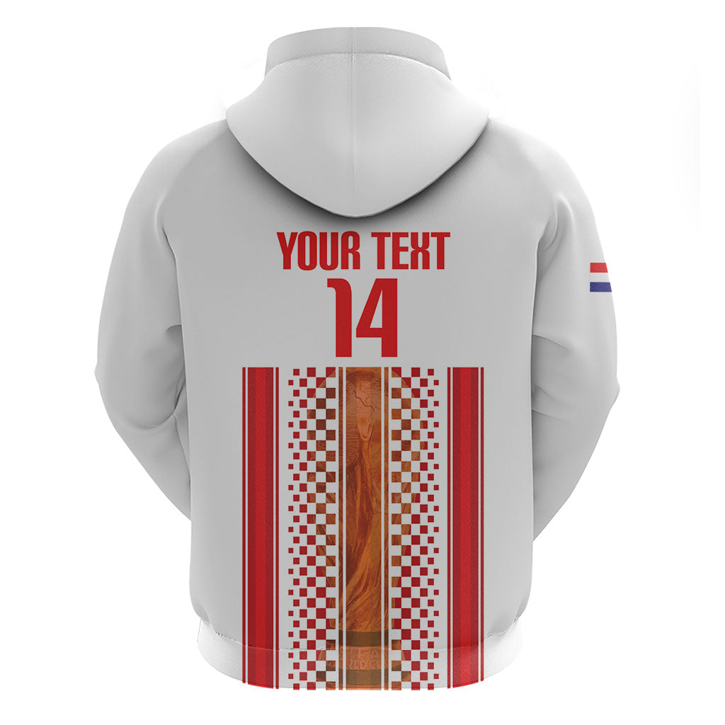Custom Croatia Football 2026 Zip Hoodie Hrvatska Checkerboard Trophy Style