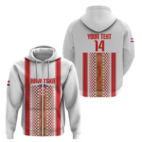 Custom Croatia Football 2026 Zip Hoodie Hrvatska Checkerboard Trophy Style