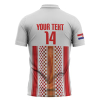 Custom Croatia Football 2026 Zipper Polo Shirt Hrvatska Checkerboard Trophy Style