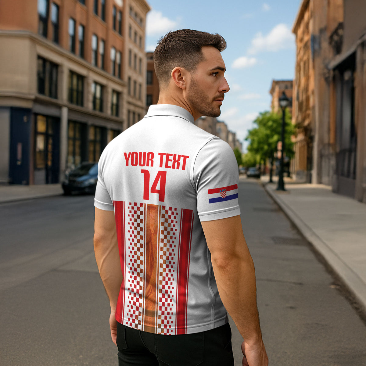 Custom Croatia Football 2026 Zipper Polo Shirt Hrvatska Checkerboard Trophy Style