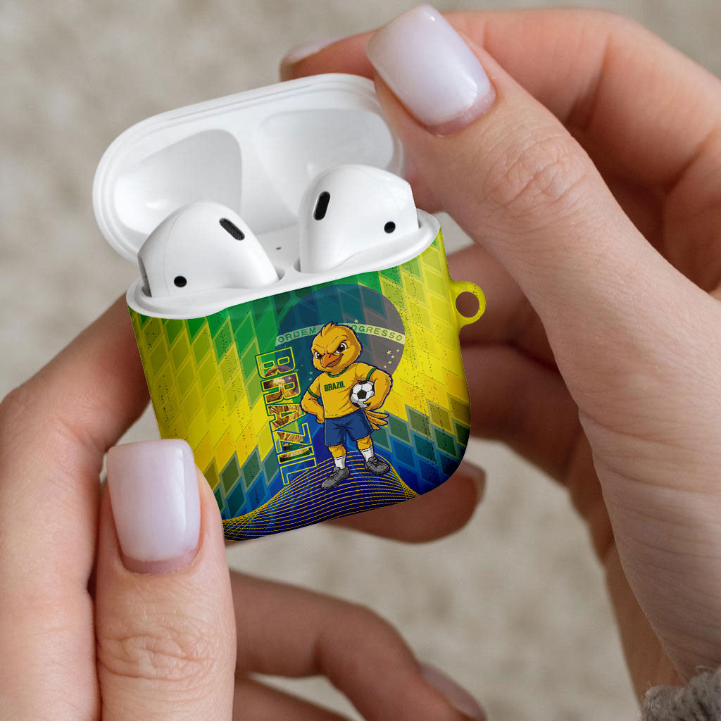 Brazil Football 2026 AirPods Case Canarinho Mascot Bate no Peito