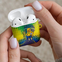 Brazil Football 2026 AirPods Case Canarinho Mascot Bate no Peito