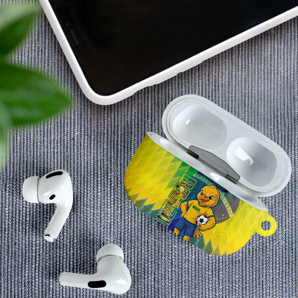 Brazil Football 2026 AirPods Case Canarinho Mascot Bate no Peito