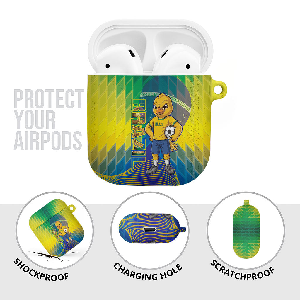 Brazil Football 2026 AirPods Case Canarinho Mascot Bate no Peito