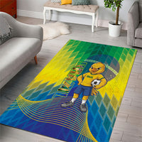 Brazil Football 2026 Area Rug Canarinho Mascot Bate no Peito