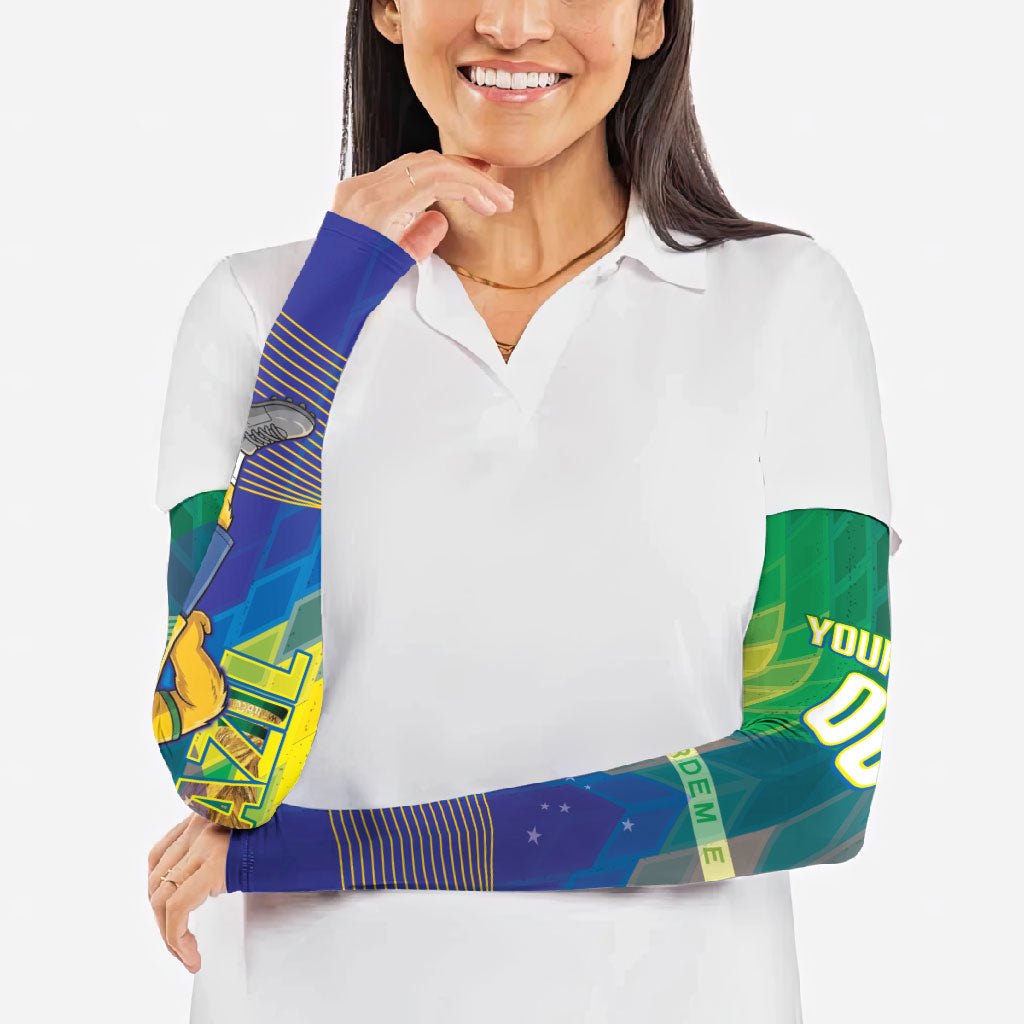 Custom Brazil Football 2026 Arm Sleeves Canarinho Mascot Bate no Peito