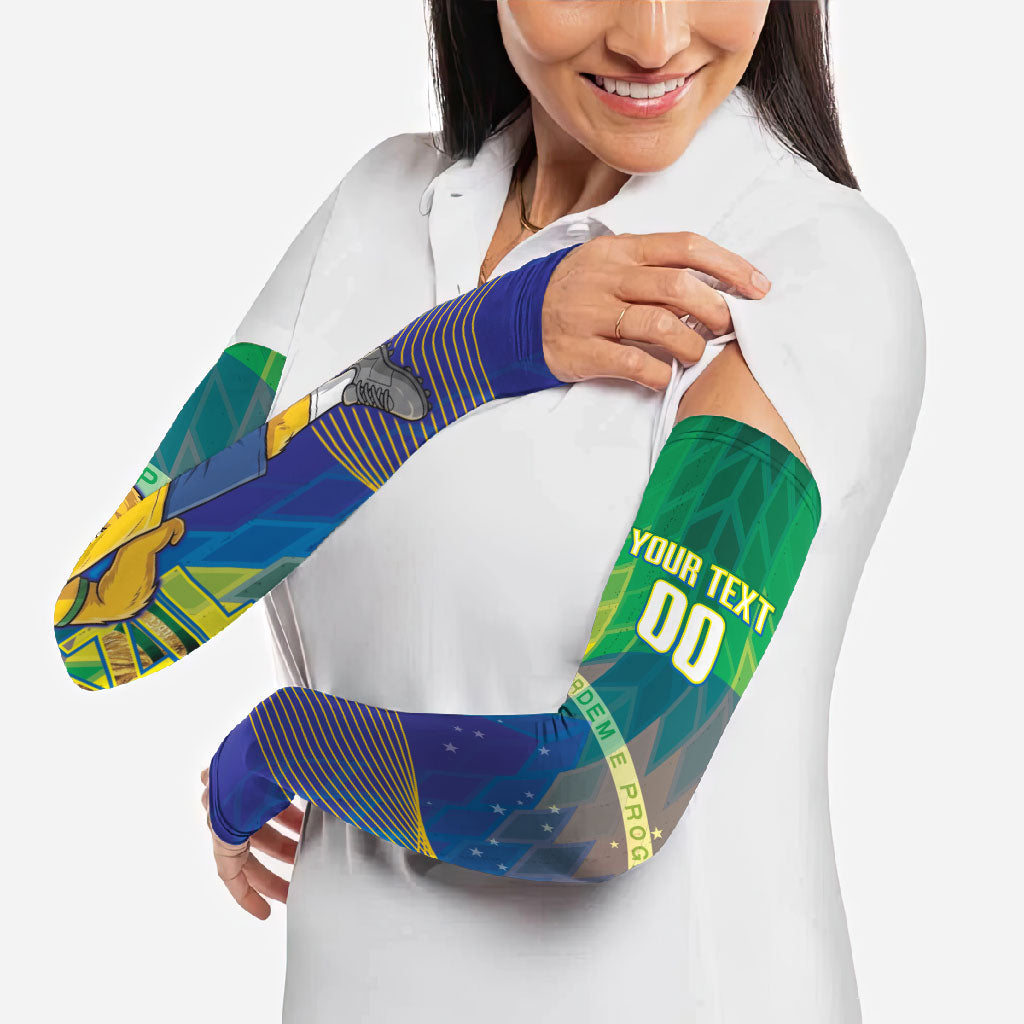Custom Brazil Football 2026 Arm Sleeves Canarinho Mascot Bate no Peito