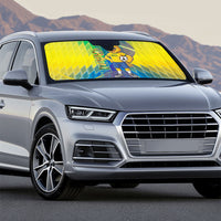Brazil Football 2026 Auto Sun Shade Canarinho Mascot Bate no Peito