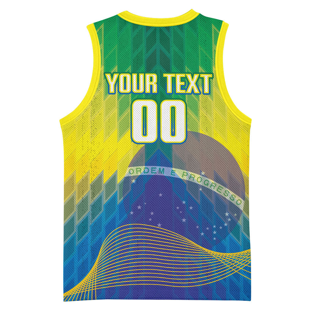 Custom Brazil Football 2026 Basketball Jersey Canarinho Mascot Bate no Peito