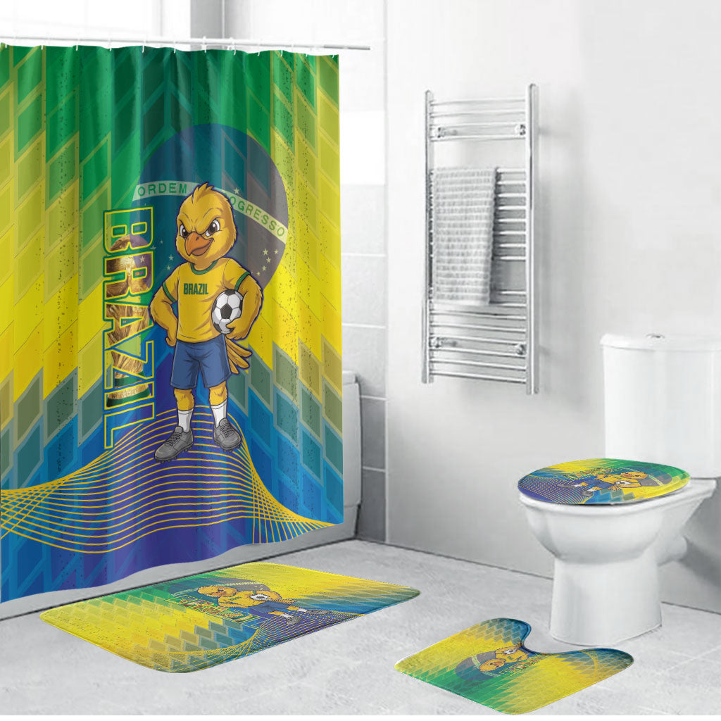 Brazil Football 2026 Bathroom Set Canarinho Mascot Bate no Peito