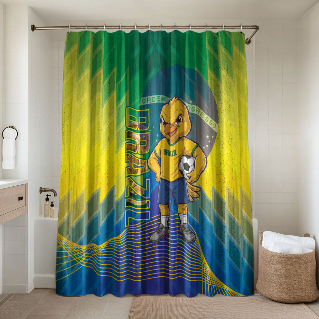 Brazil Football 2026 Bathroom Set Canarinho Mascot Bate no Peito