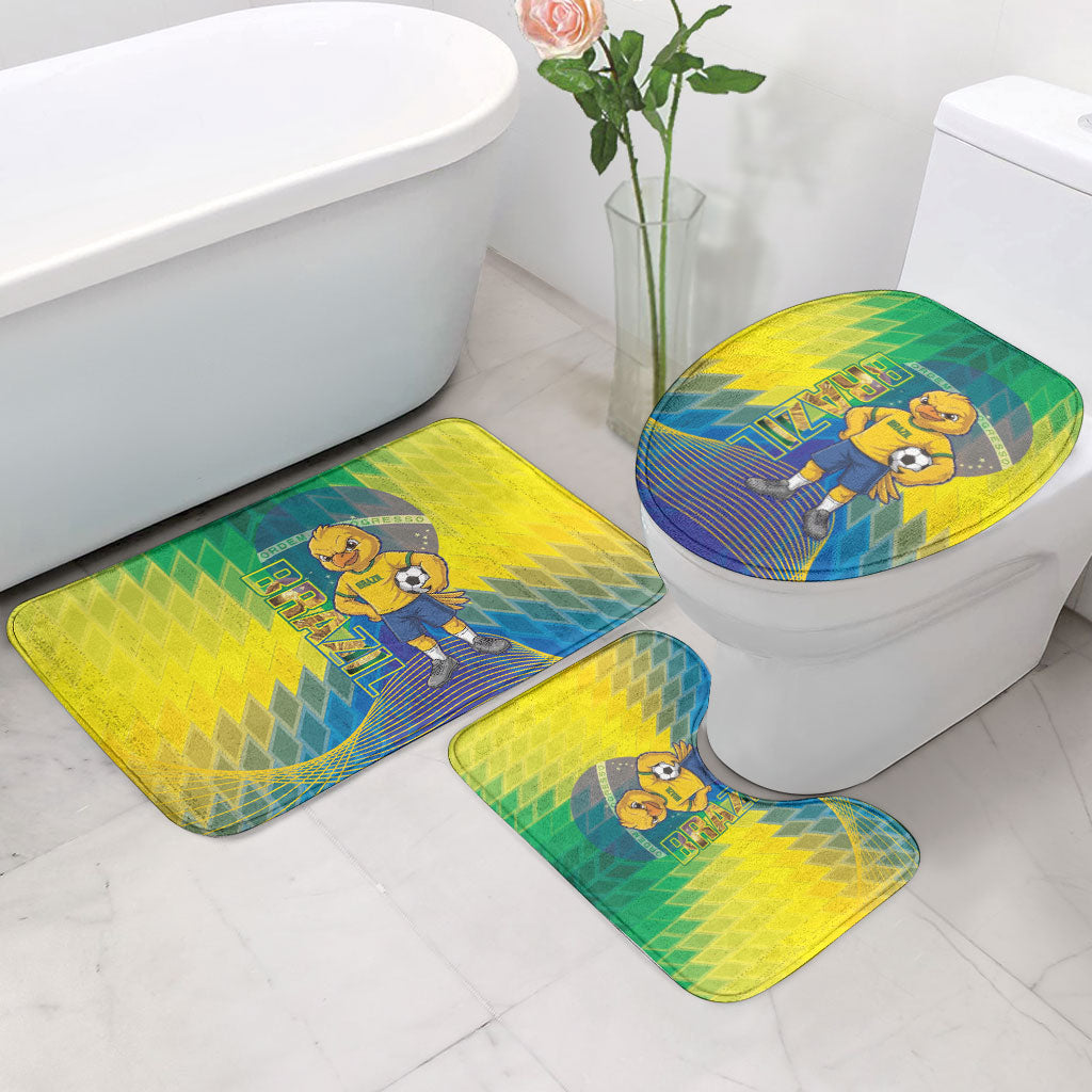 Brazil Football 2026 Bathroom Set Canarinho Mascot Bate no Peito