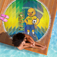 Brazil Football 2026 Beach Blanket Canarinho Mascot Bate no Peito