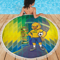 Brazil Football 2026 Beach Blanket Canarinho Mascot Bate no Peito