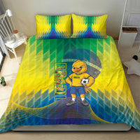 Brazil Football 2026 Bedding Set Canarinho Mascot Bate no Peito