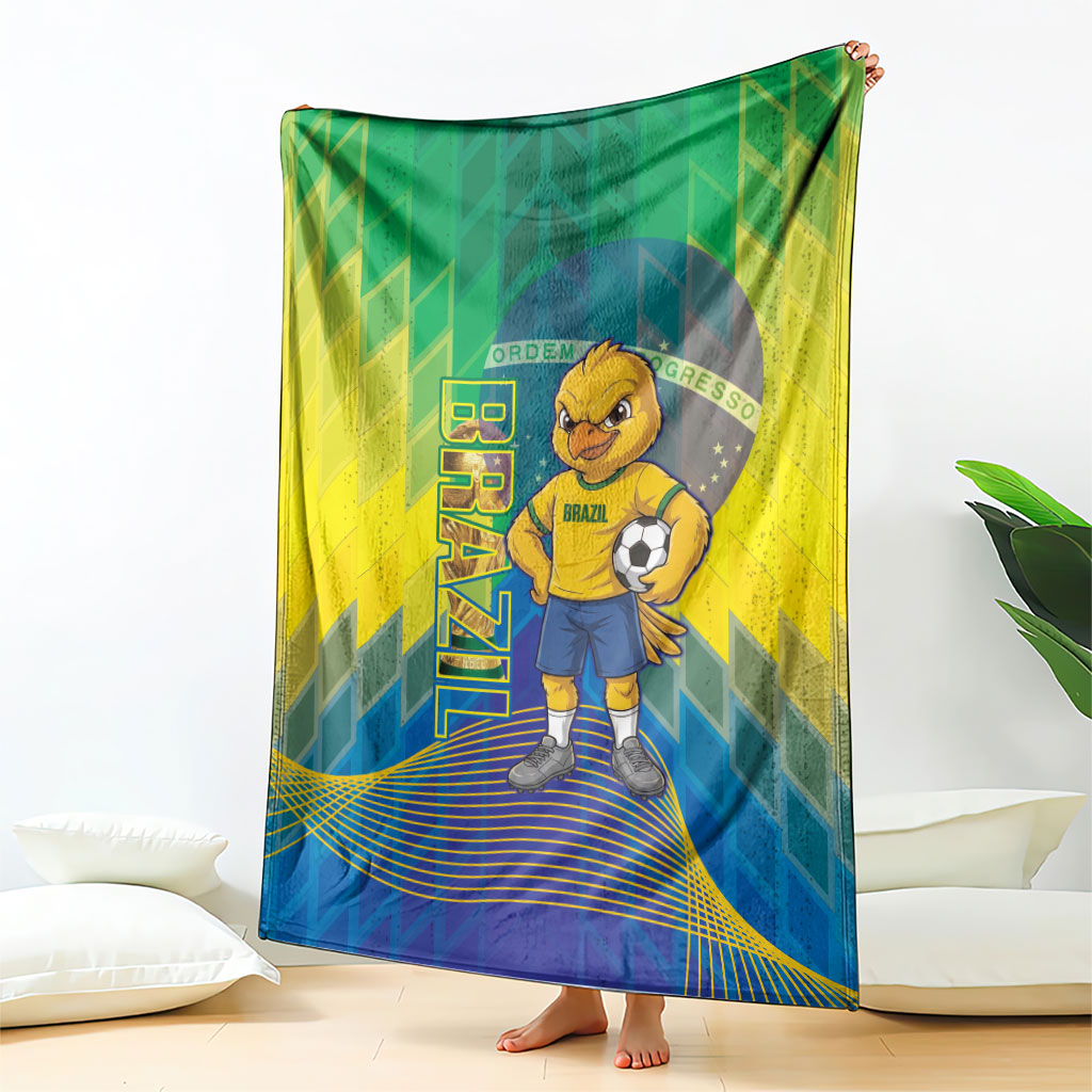 Brazil Football 2026 Blanket Canarinho Mascot Bate no Peito