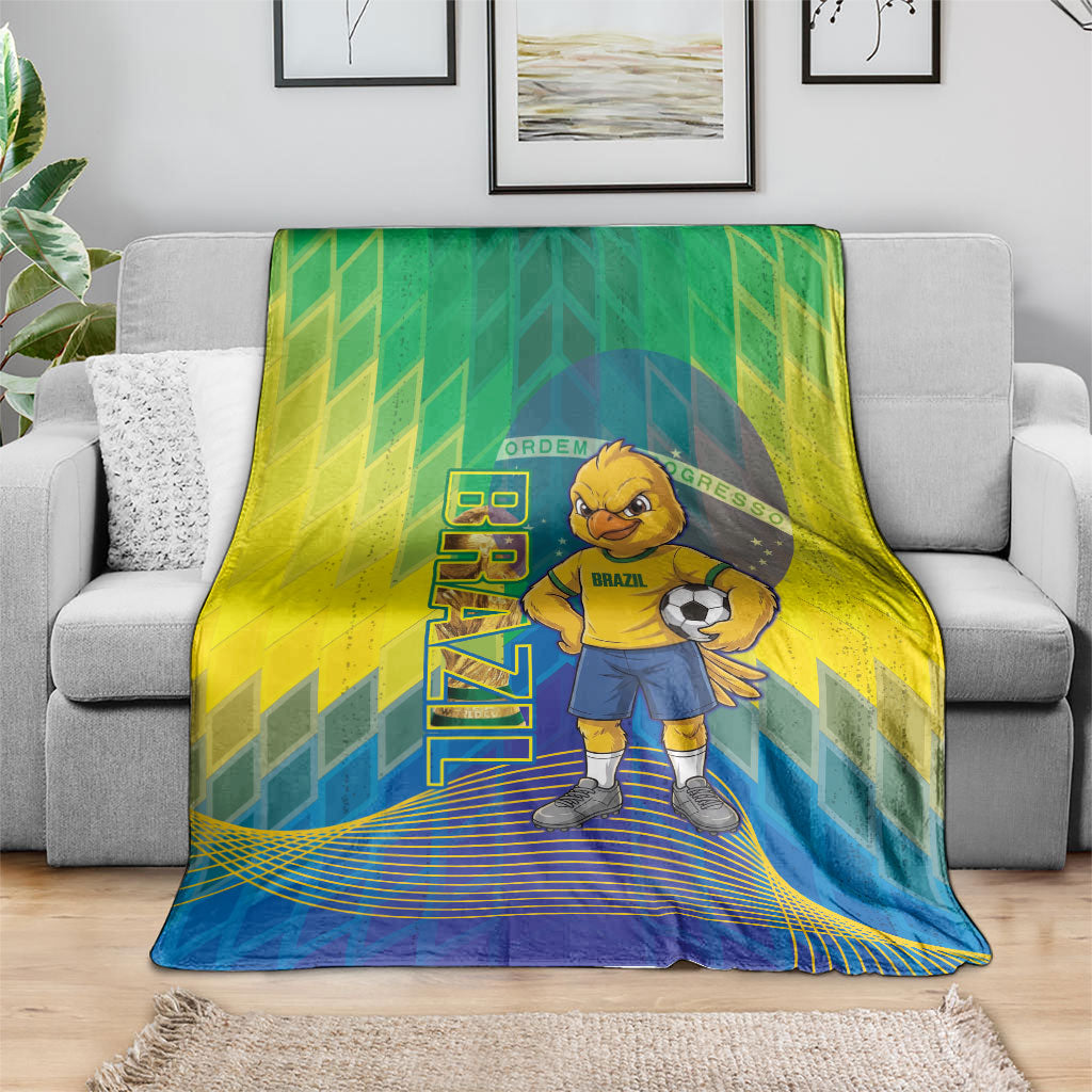 Brazil Football 2026 Blanket Canarinho Mascot Bate no Peito