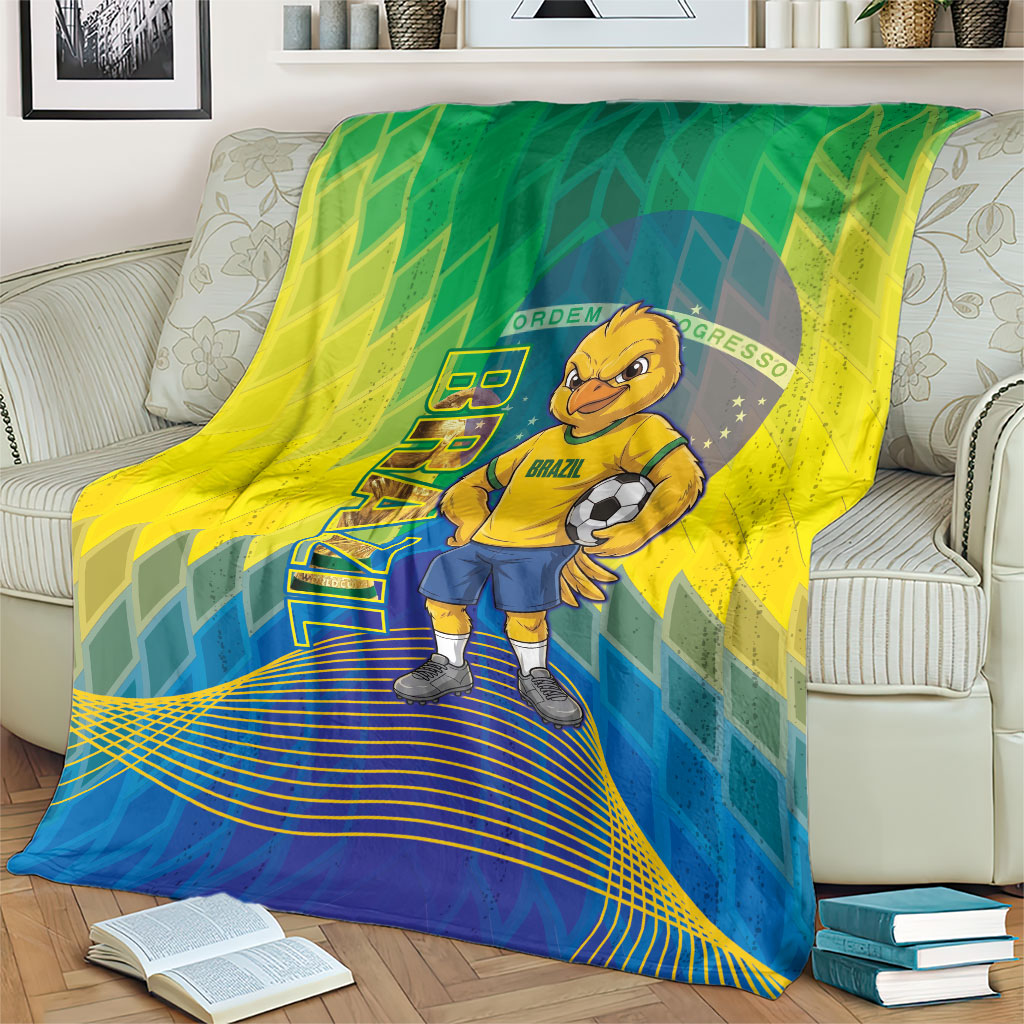 Brazil Football 2026 Blanket Canarinho Mascot Bate no Peito