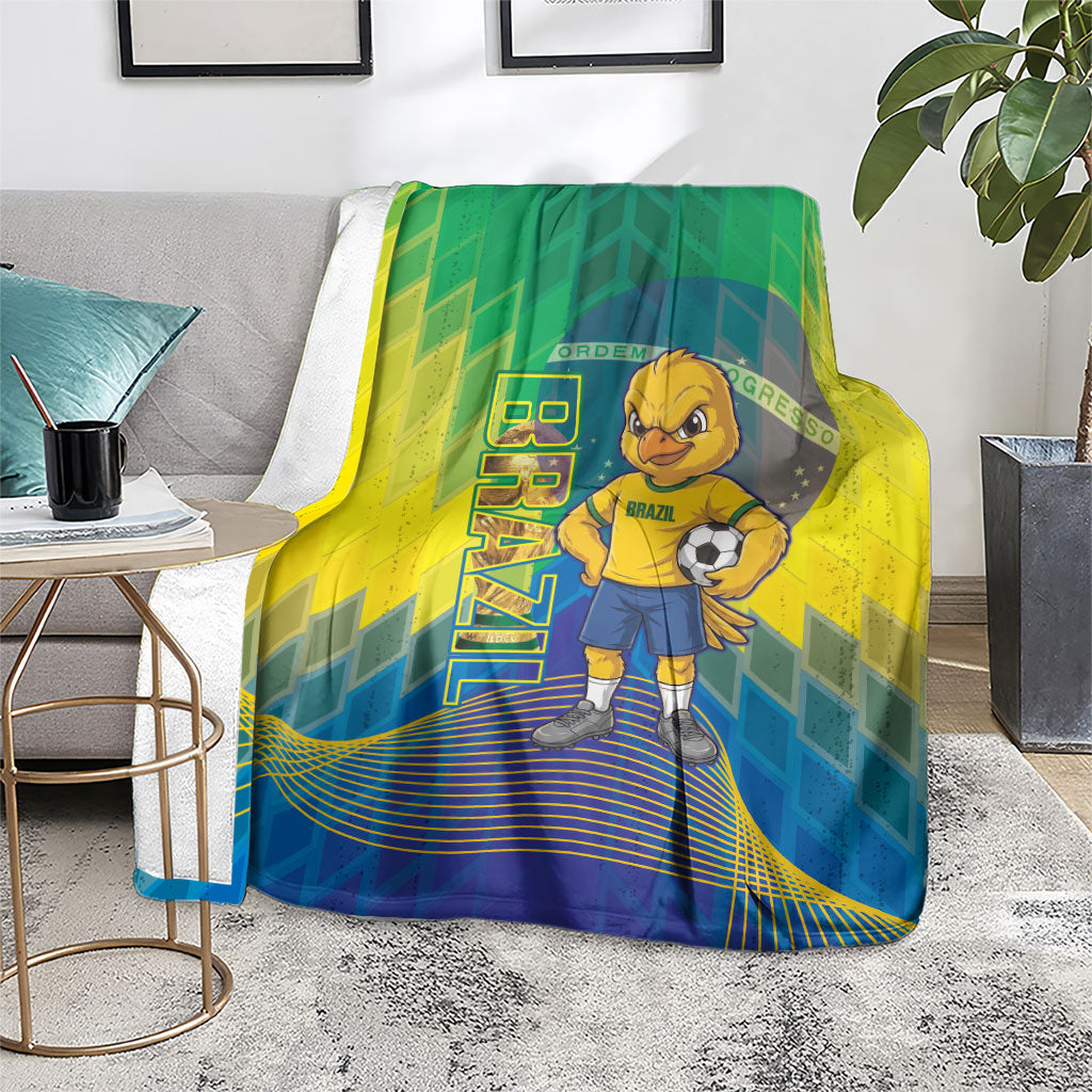 Brazil Football 2026 Blanket Canarinho Mascot Bate no Peito