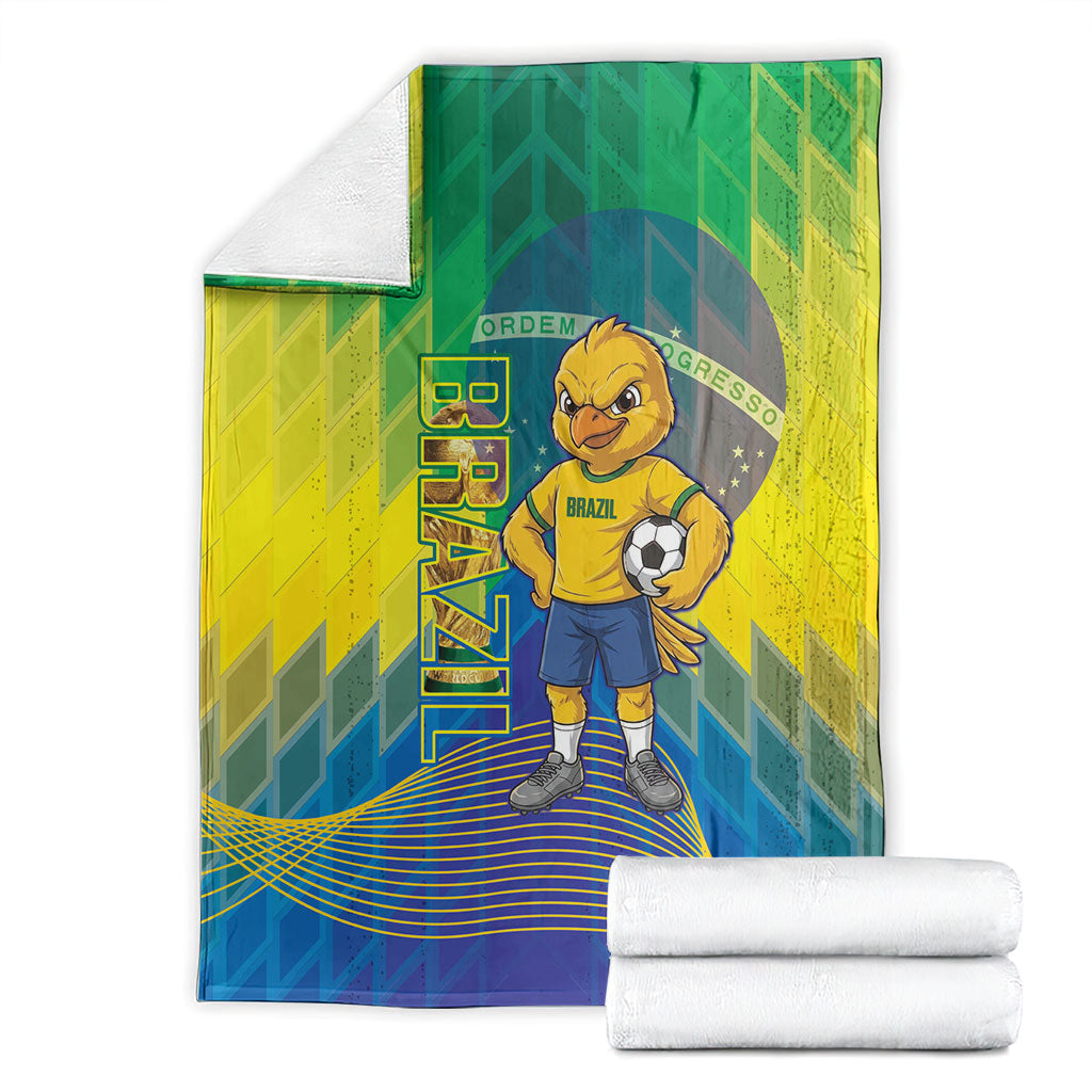 Brazil Football 2026 Blanket Canarinho Mascot Bate no Peito