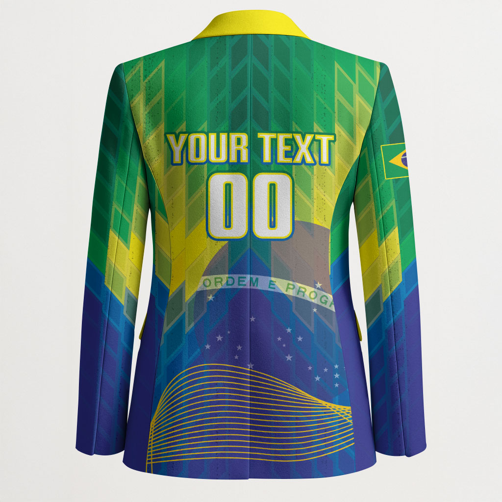 Custom Brazil Football 2026 Blazer Canarinho Mascot Bate no Peito