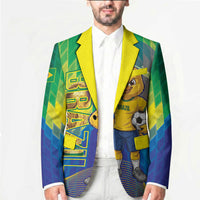 Custom Brazil Football 2026 Blazer Canarinho Mascot Bate no Peito