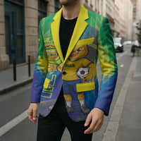 Custom Brazil Football 2026 Blazer Canarinho Mascot Bate no Peito