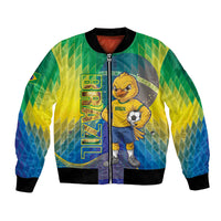 Custom Brazil Football 2026 Bomber Jacket Canarinho Mascot Bate no Peito