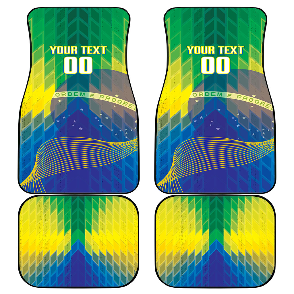 Custom Brazil Football 2026 Car Mats Canarinho Mascot Bate no Peito
