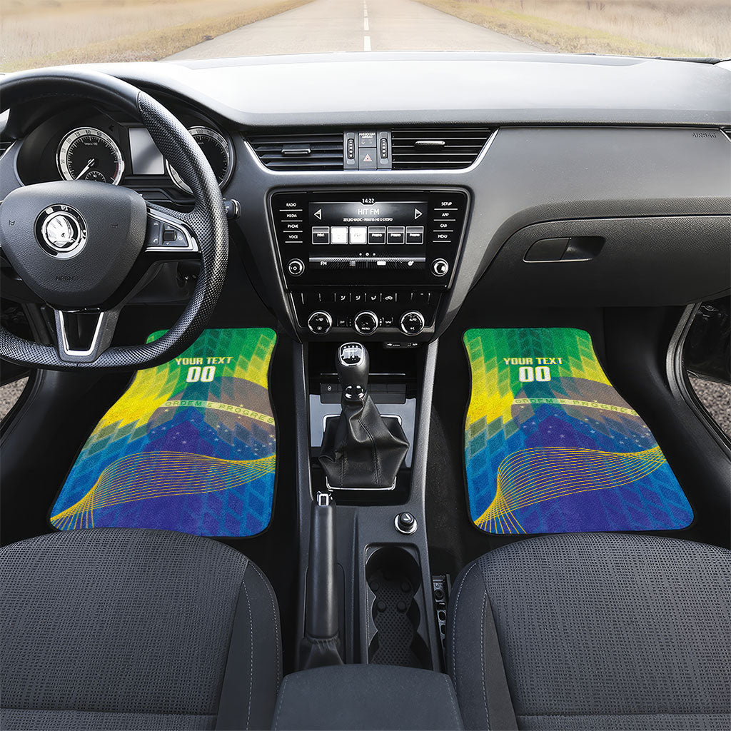 Custom Brazil Football 2026 Car Mats Canarinho Mascot Bate no Peito