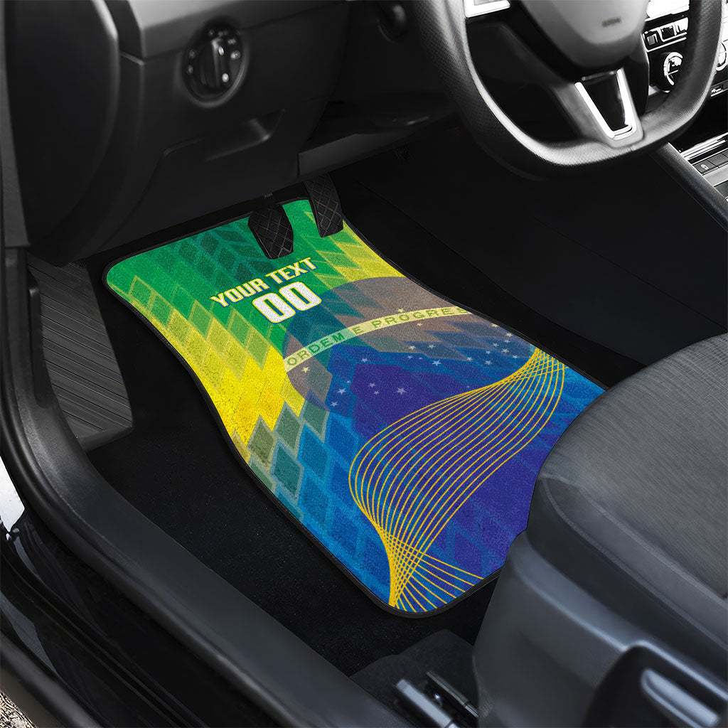 Custom Brazil Football 2026 Car Mats Canarinho Mascot Bate no Peito