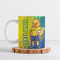 Custom Brazil Football 2026 Ceramic Mug Canarinho Mascot Bate no Peito